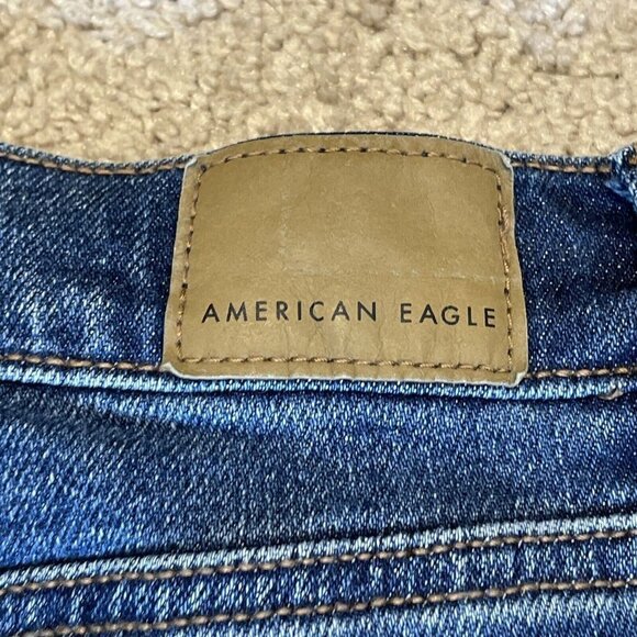 American Eagle Mom Jeans Denim Size 0 XL Button Fly Relaxed Fit Cropped Raw Hem - Picture 13 of 15